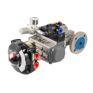Valvola pneumatica a sfera on-off in acciaio inox con attacco flangiato